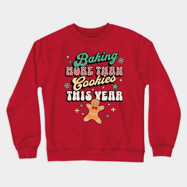 Baking more than Cookies This Year Pregnancy Reveal Xmas Crewneck Sweatshirt by OrangeMonkeyArt